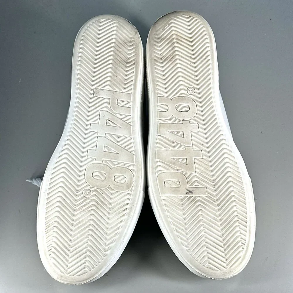 P448 Women Thea White Leather Grey Suede Sneakers Shoes Size 39 US 8.5 Italy - Picture 11 of 16